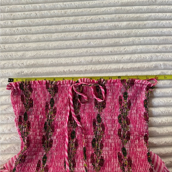 Free People Alejandra Midi Dress Pink Floral Tiered Size M-read - Picture 6 of 9